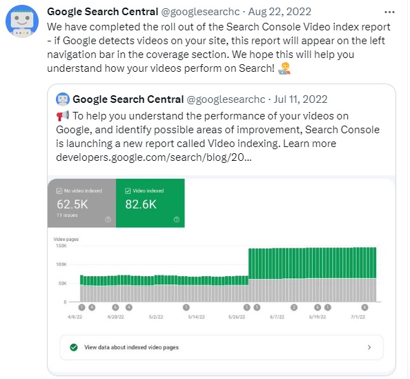 video index report - google search central